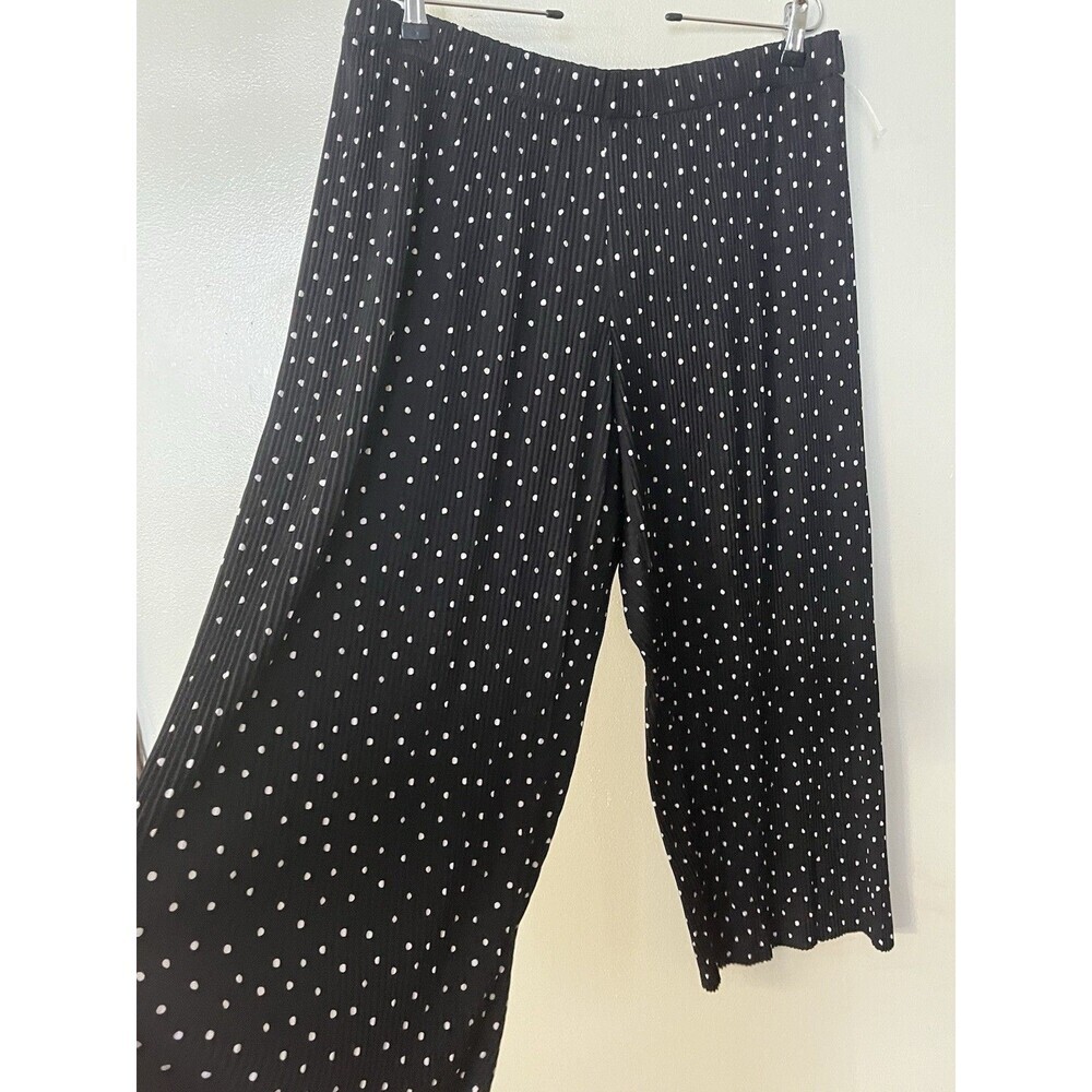 J Jill Womens Harmonica Wide Leg Polka Dots Crop Pants L New